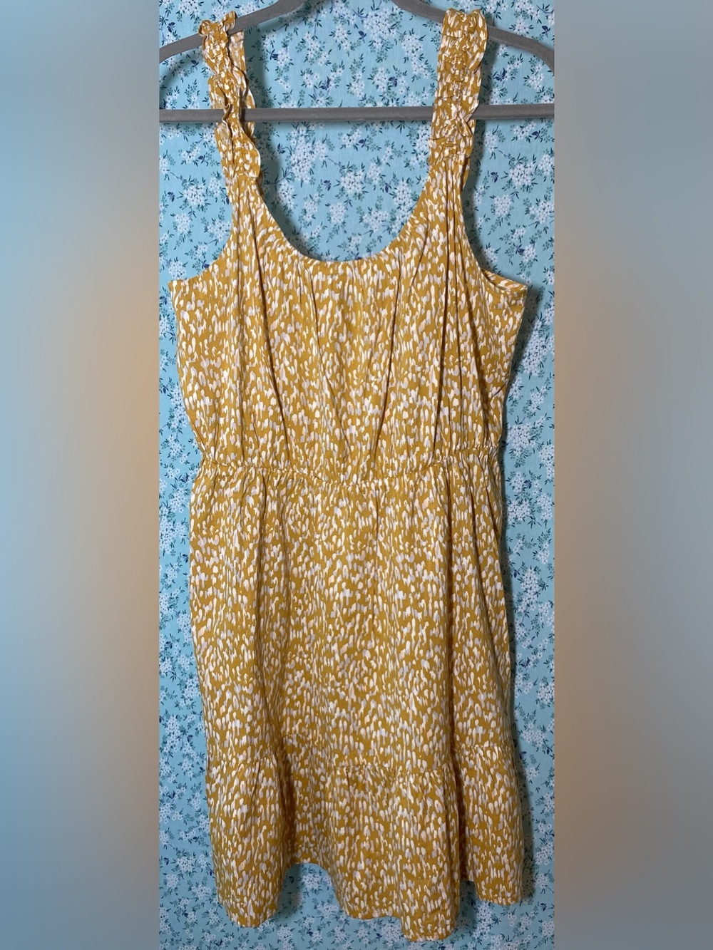 Banana Republic Sunflower Yellow Smocked Strap Summer Dress